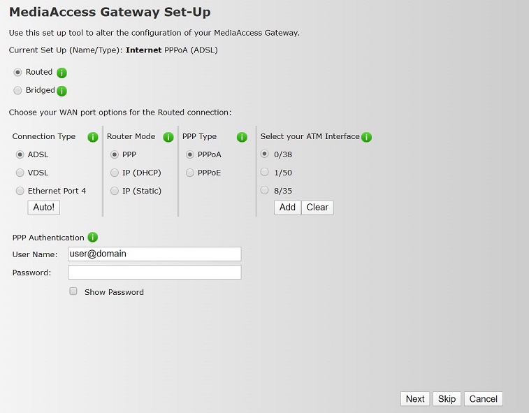 Technicolor TG589vac v2 port configuration