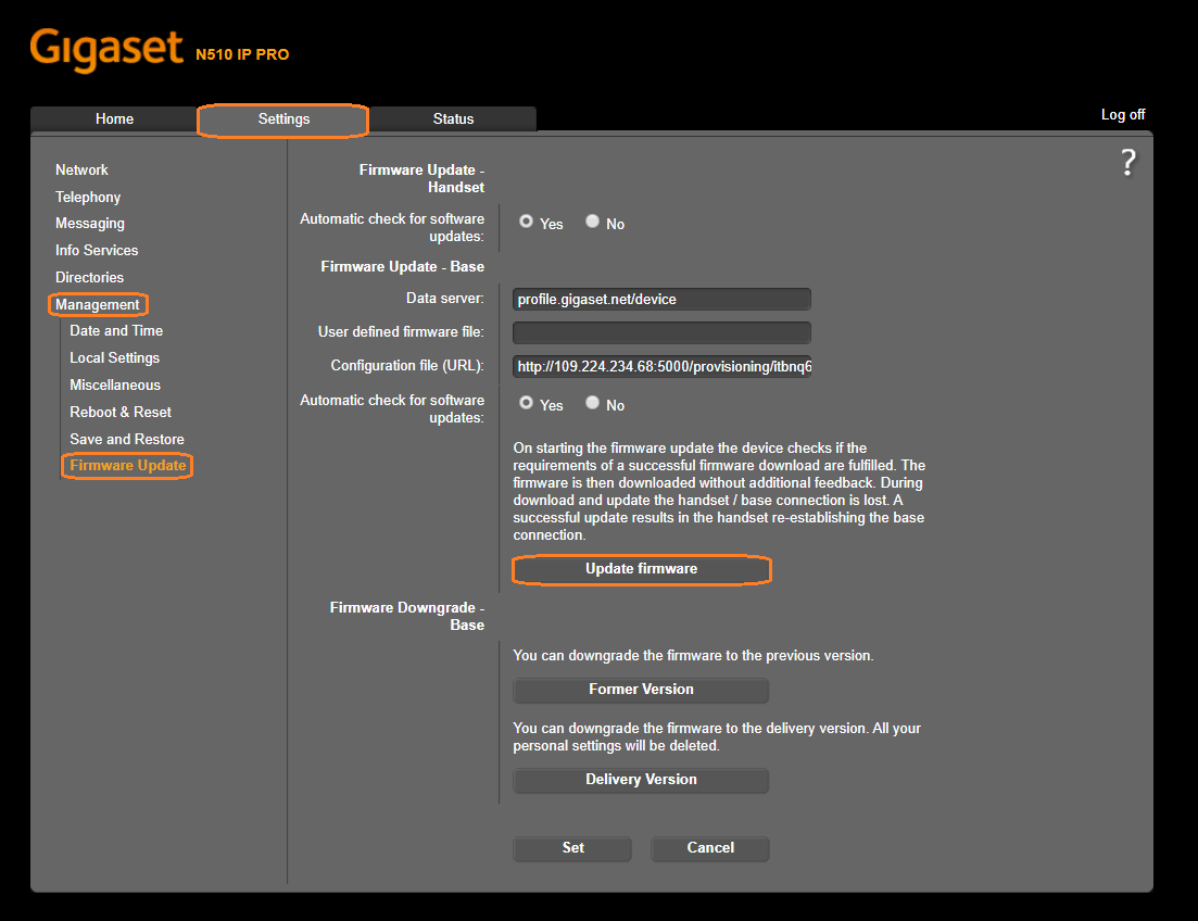 How to upgrade the firmware on Gigaset phones