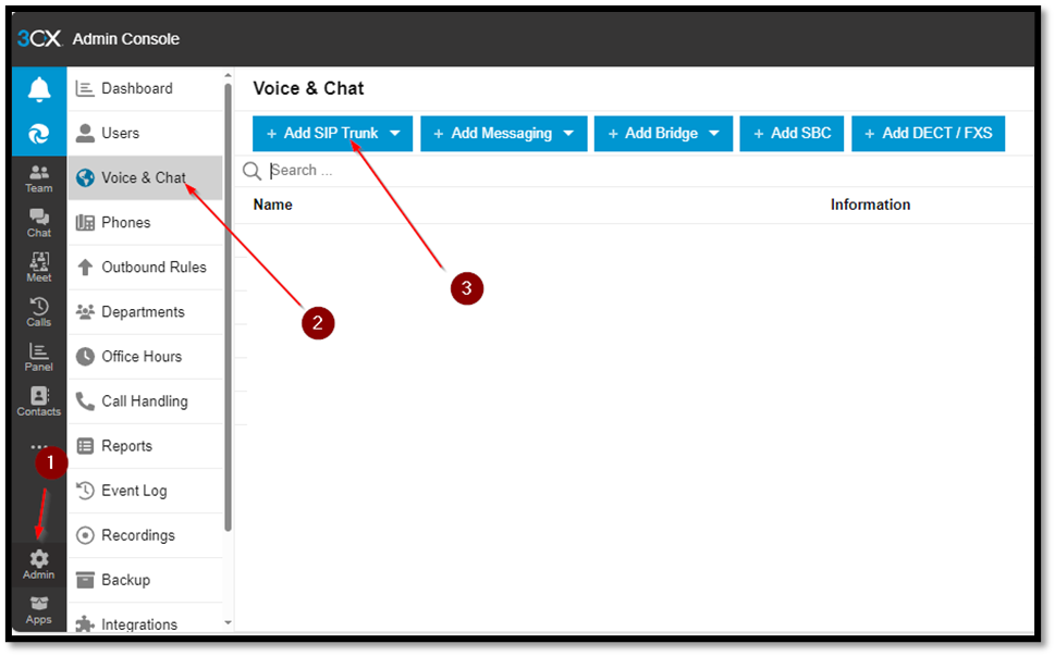 How to add a Sip Trunk On 3CX V20
